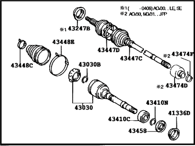 Toyota 43410-0W061 Axle Assembly