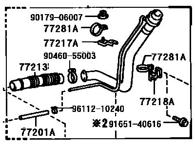 Toyota 77201-32100 Pipe Sub-Assy, Fuel Tank Inlet