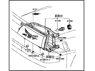 Toyota 81150-32200 Driver Side Headlight Assembly