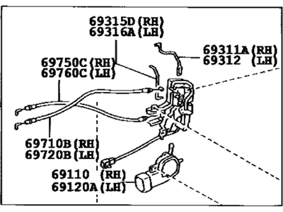 Toyota 69030-0C010 Lock Assembly