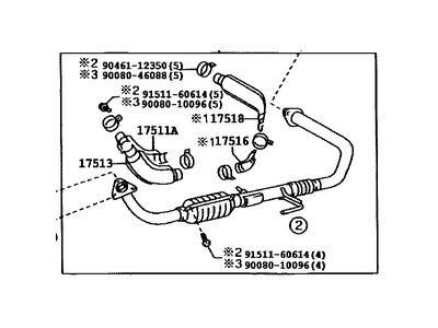 Toyota 17450-0P010 Front Pipe