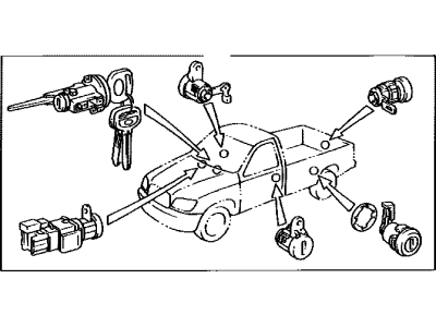 Toyota 69005-0C040 Cylinder Set, Lock