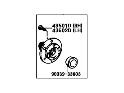 Toyota 43502-04040 Front Axle Hub Sub-Assembly, Left