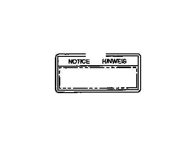 Toyota 11289-50010 Eng Info Label