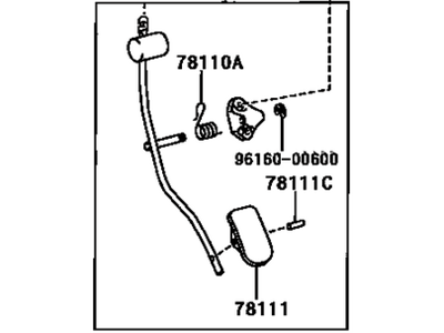 Toyota 78120-20770 Rod Assy, Accelerator Pedal