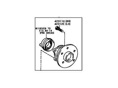 Toyota 42410-20190 Rear Axle Bearing And Hub Assembly, Left