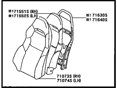 Toyota 71040-20260-C0 Back Assembly, Front Seat, RH