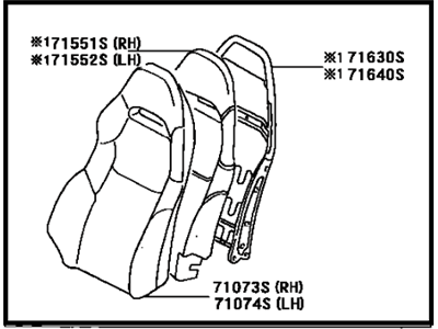 Toyota 71070-20091-C0 Seat Back Assembly