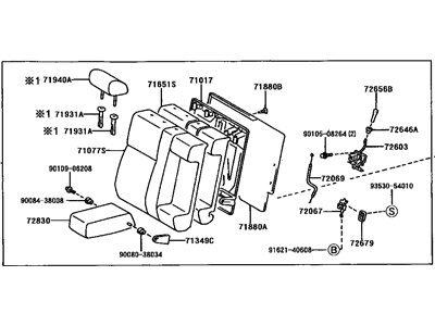 Toyota 71480-AA110-B1 Seat Back Assembly