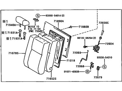 Toyota 71490-AA130-B0 Seat Back Assembly