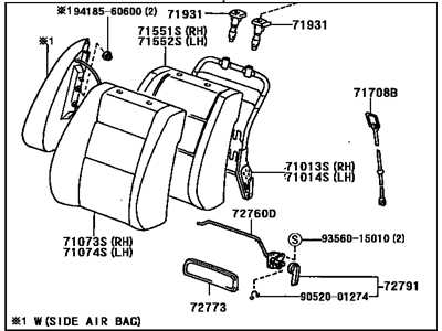 Toyota 71440-AA090-B0 Back Assembly, Front Seat, LH