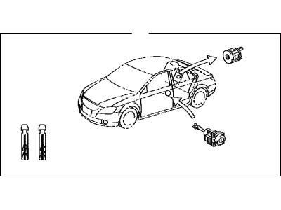 Toyota 69005-07030 Cylinder & Key Set