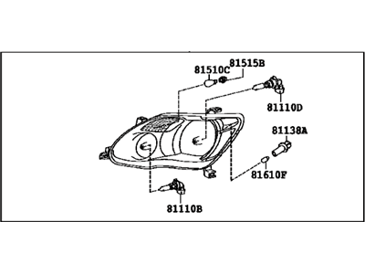 Toyota 81150-07082 Driver Side Headlight Assembly
