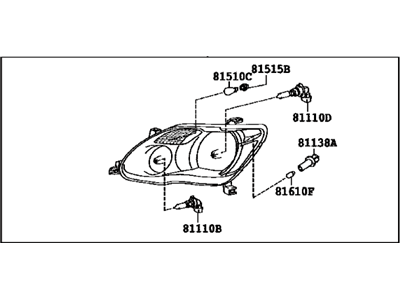 Toyota 81150-07092 Driver Side Headlight Assembly