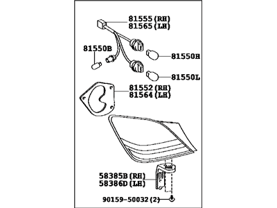 Toyota 81550-07050 Tail Lamp Assembly