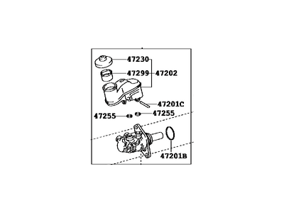 Toyota 47201-06420 Brake Master Cylinder Sub-Assembly W/Plate