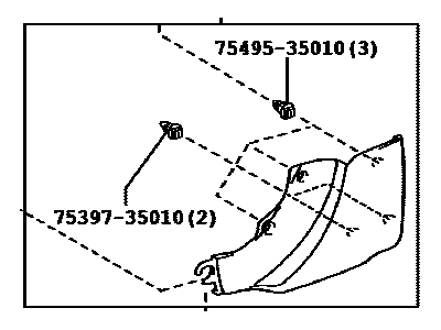 Toyota 76805-42010-A0 Garnish Sub-Assy, Back Door, Outside Lower RH