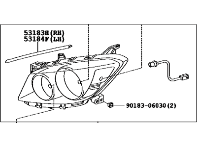 Toyota 81130-42370 Passenger Side Headlight Unit Assembly