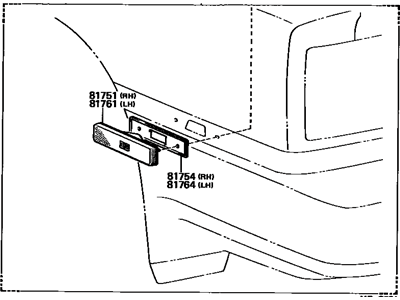 Toyota 81760-14050 Lamp Assy, Rear Side Marker, LH