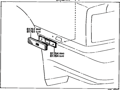 Toyota 81750-14060 Lamp Assy, Rear Side Marker, RH