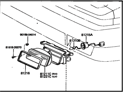 Toyota 81210-14130 Fog Lamp Assembly