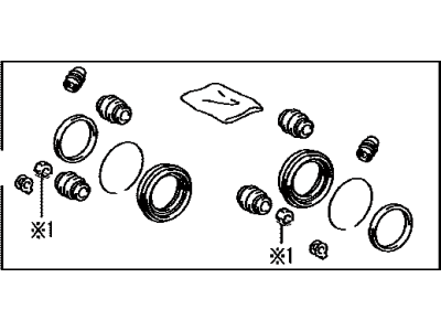 Toyota 04479-06250 Cylinder Kit, Disc Brake, Rear