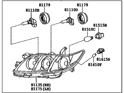 Toyota 81150-06452 Driver Side Headlight Assembly