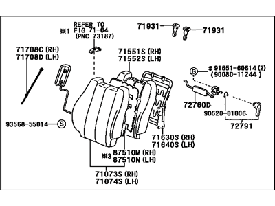 Toyota 71440-AA210-A0 Seat Back Assembly