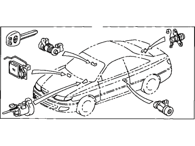 Toyota 89708-33290 Cylinder Set, Lock W/Transponder Key Transmitter