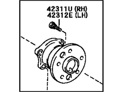 Toyota 42410-07010 Rear Axle Bearing And Hub Assembly, Left