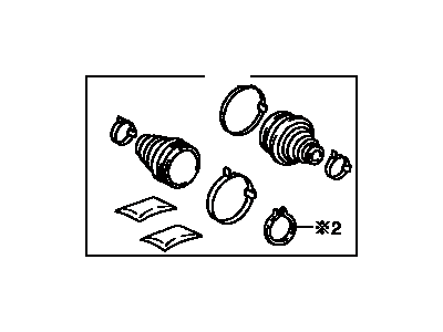 Toyota 04438-06160 Front Cv Joint Boot Kit, In Outboard, Right