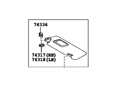 Toyota 74310-06232-B2 Visor Assembly, Right