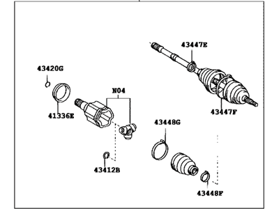Toyota 43420-06510 Shaft Assembly, Front Drive, Left