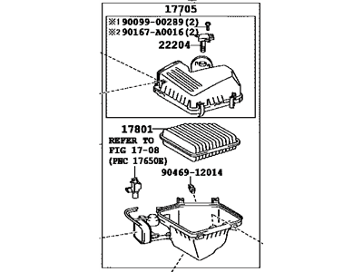 Toyota 17700-AD010 Cleaner Assembly, Air