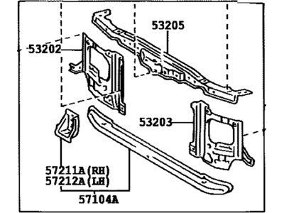 Lexus 53201-60050 Support Sub-Assy, Radiator