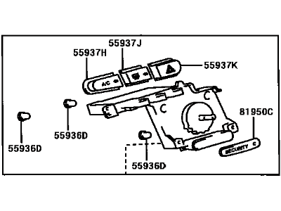 Toyota 84010-52250 Hazard Switch