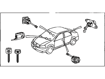 Toyota 69005-02140 Cylinder Set, Lock