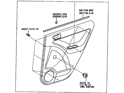 Toyota 67640-01220-B1 Board Sub-Assy, Rear Door Trim, LH