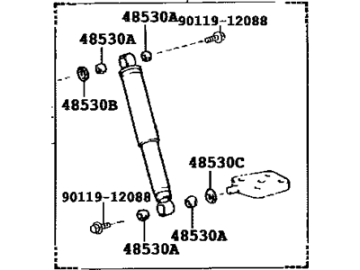 Toyota 48541-69025 Shock Absorber Assembly Rear Left