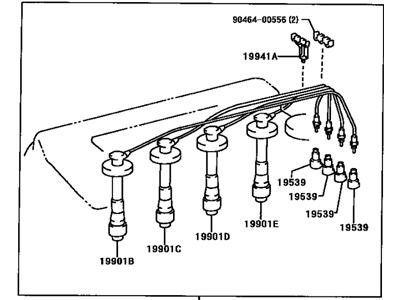 Toyota 90080-91140 Cord Set, Coil & Spark, W/Resistive