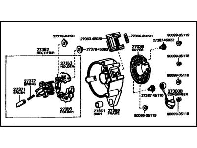 Toyota 27350-38041 Frame Assembly, RECTIFIER End