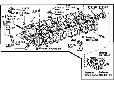 Toyota 11101-43031 Head Sub-Assy, Cylinder