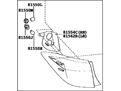 Toyota 81560-02750 Lamp Assembly, Rear Combination