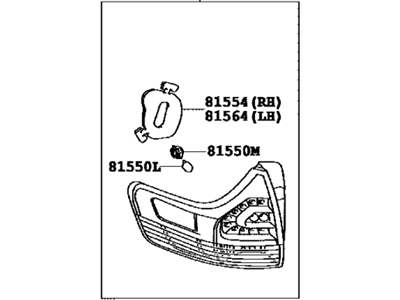 Toyota 81550-08030 Tail Lamp Assembly