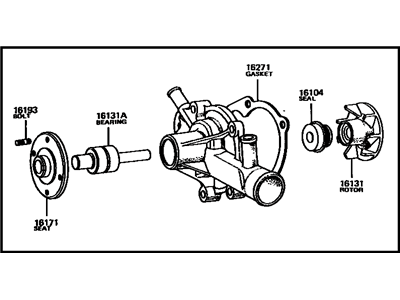 Toyota 16110-26020 Water Pump Assembly W/O Coupling