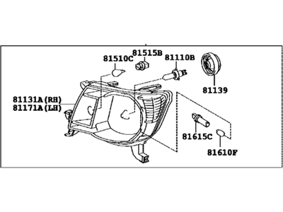 Toyota 81150-04220 Driver Side Headlight Assembly