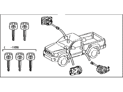 Toyota 69005-04160 Cylinder & Key Set