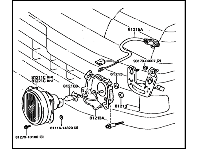 Toyota 81220-29045 Fog Lamp Assembly