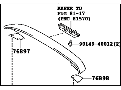 Toyota 76085-52130-A1 Spoiler Sub-Assy, Rear