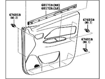 Toyota 67620-52P81-B0 Board Sub-Assy, Front Door Trim, LH